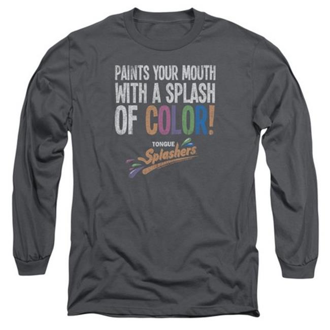 Trevco Dubble Bubble-Paints Your Mouth - Long Sleeve Adult 18-1 Tee - Charcoal  Large