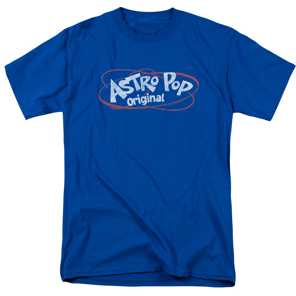 Astro Pop 1960's Rocket Pop Candy Distressed Vintage Logo Rings Adult T-Shirt