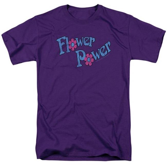 Trevco Dubble Bubble-Flower Power - Short Sleeve Adult 18-1 Tee - Purple  Small