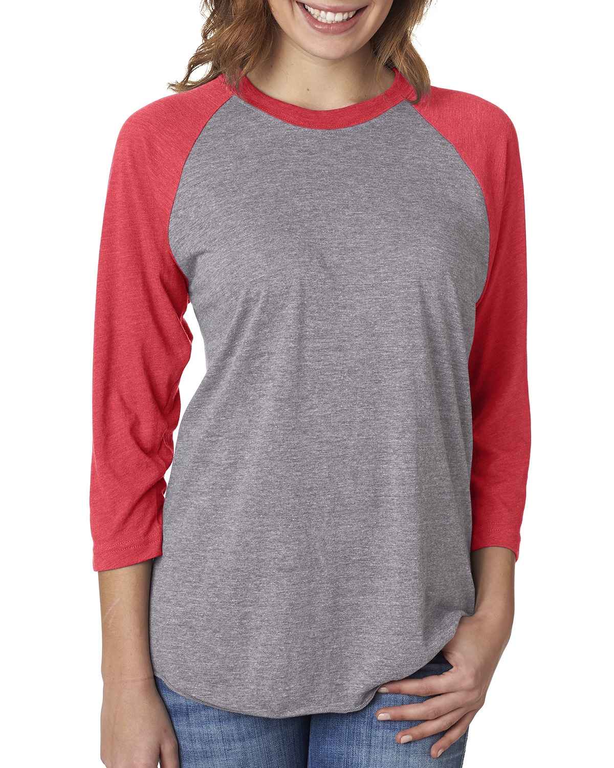 Next Level Active Apparel Unisex Tri-Blend 3/4-Sleeve Raglan - 6051