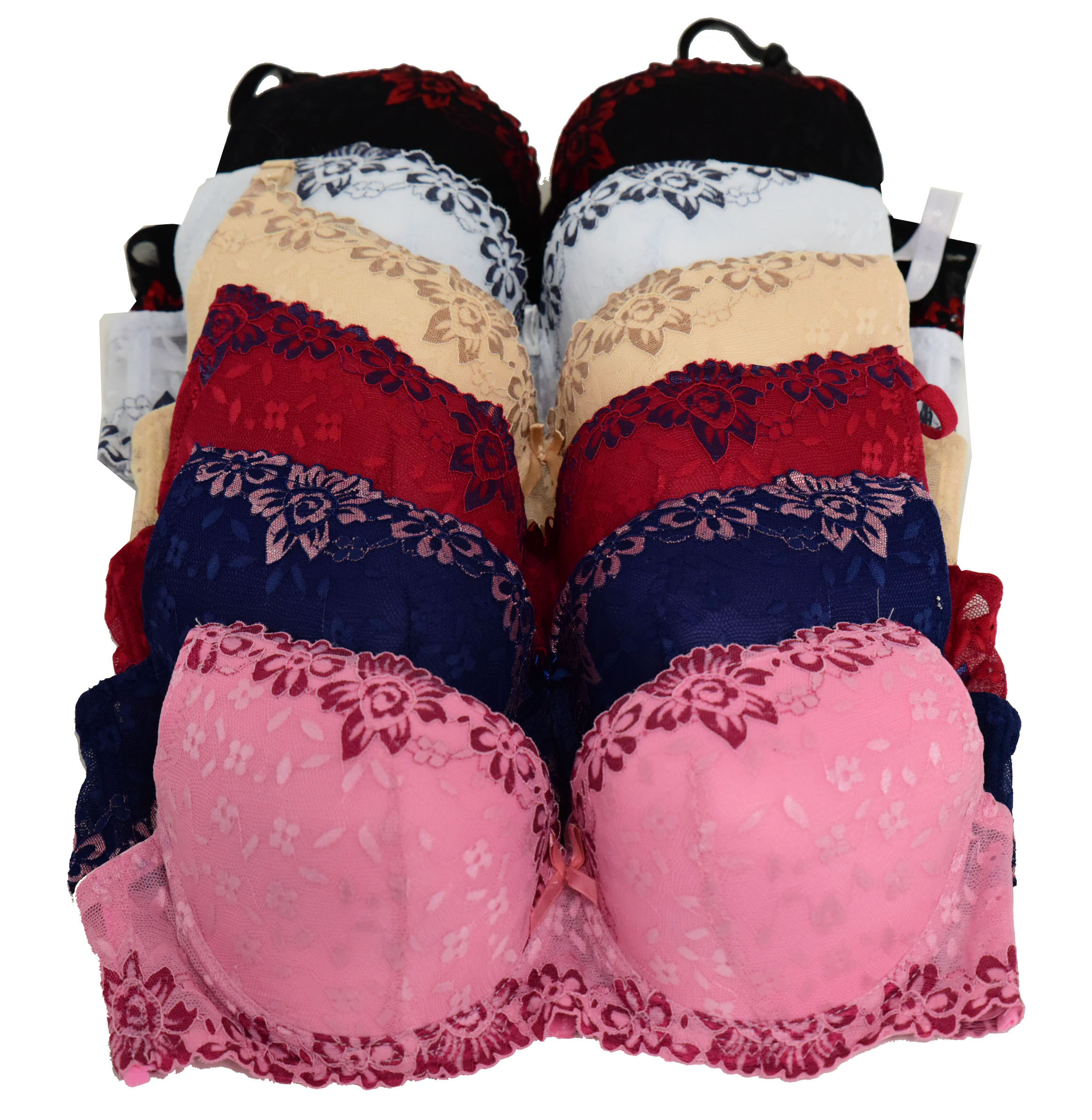Pink Women Bras 6 Pack of Bra B Cup C Cup  Size 32B (6678)