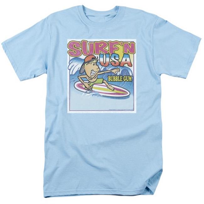 Trevco Dubble Bubble-Surfn Usa Gum - Short Sleeve Adult 18-1 Tee - Light Blue  3X