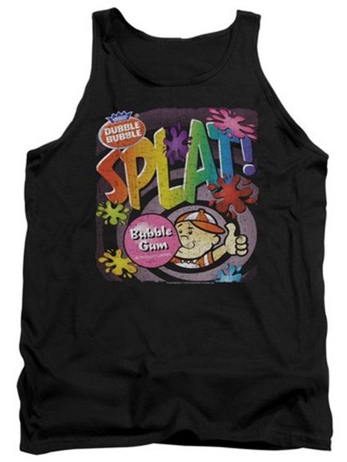Trevco Dubble Bubble-Splat Gum - Adult Tank Top - Black, Medium