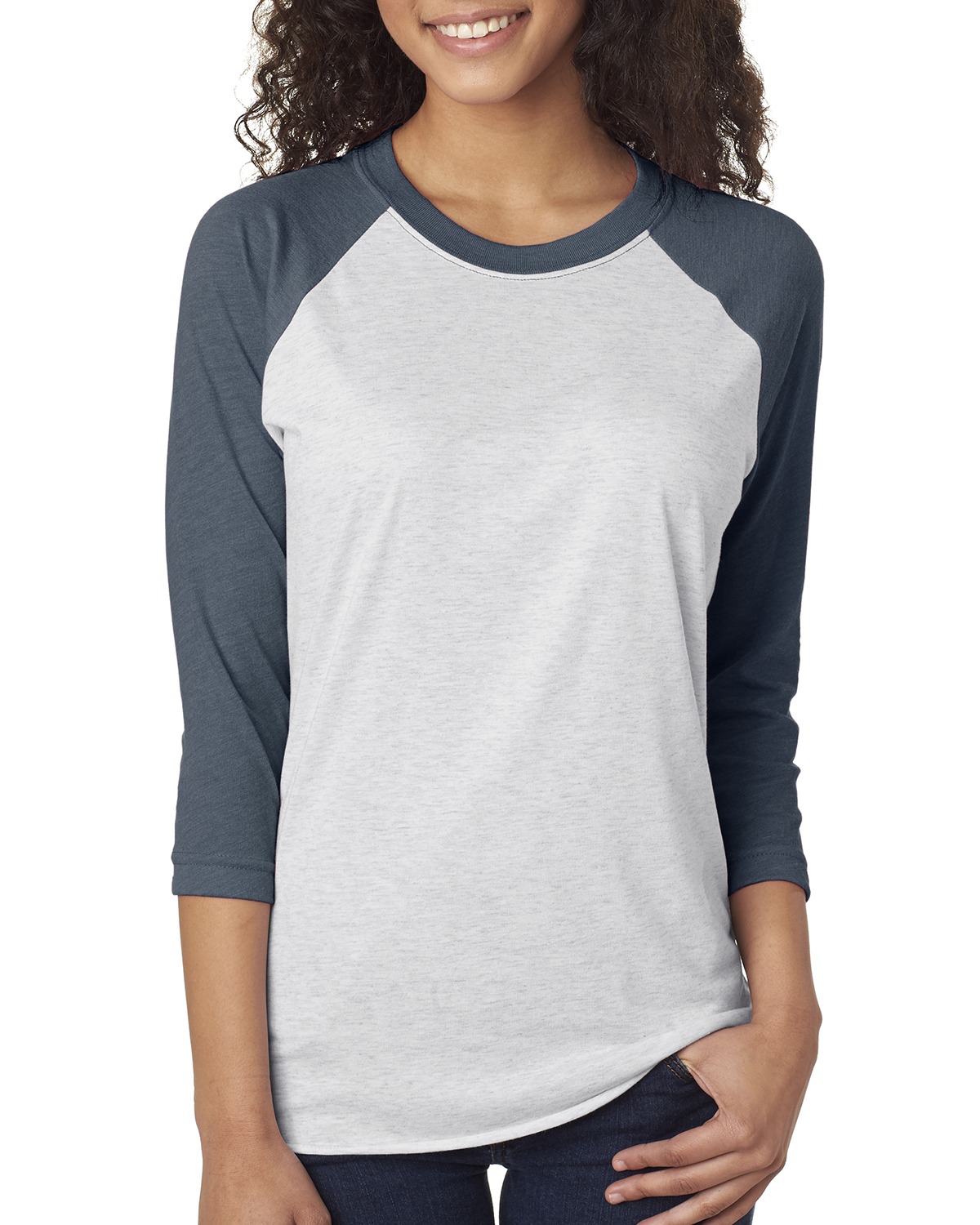Next Level Active Apparel Unisex Tri-Blend 3/4-Sleeve Raglan - 6051