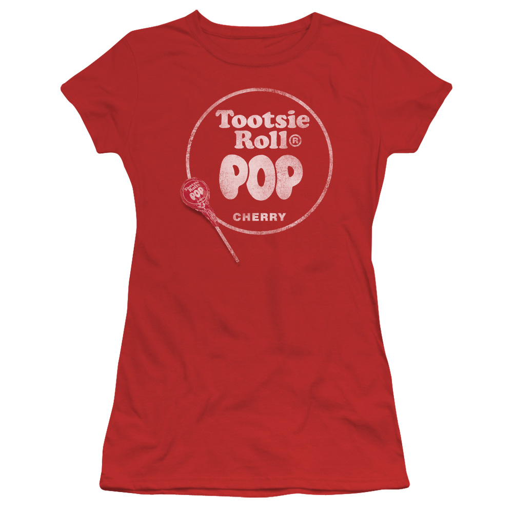 Tootsie Roll Chocolate Candy Tootsie Roll Pop Logo Juniors Sheer T-Shirt Tee