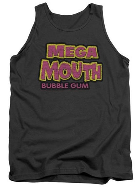 Trevco Dubble Bubble-Mega Mouth - Adult Tank Top - Charcoal, Large