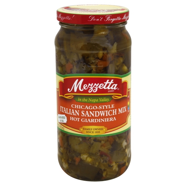Mezzetta Hot Chicago Style Giardiniera Italian Sandwich Mix - 16oz