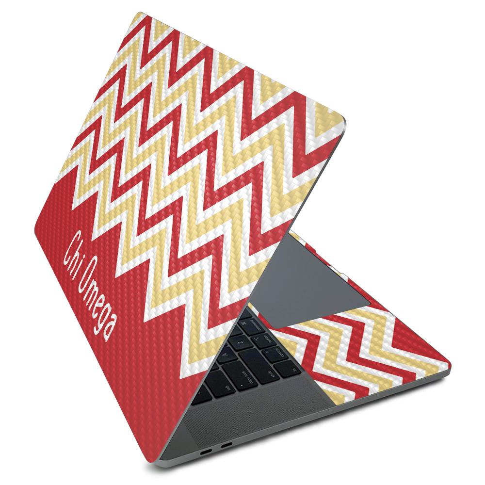 CF-APMAPRO216-CO999990 Carbon Fiber Skin for Apple MacBook Pro 16 in. 2020 - Chi Omega Basic Chevron