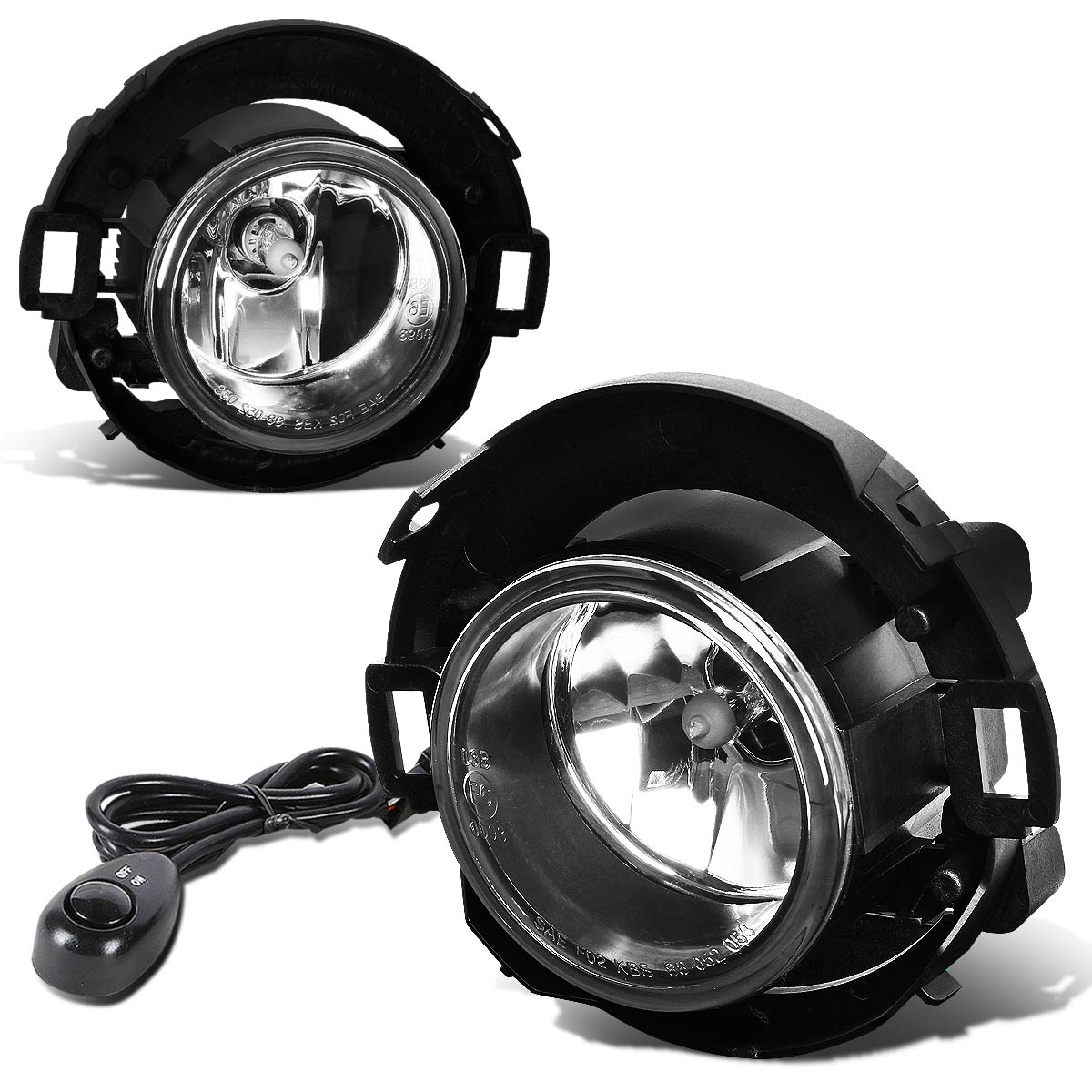 DNA Motoring FL-T029-CH for 2005 to 2015 Nissan Xterra / Frontier Pair Bumper Driving Fog Lights + Switch (Clear Lens) 06 07 08 09 10 11 12 13 14