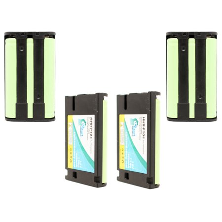 4x Pack - Panasonic KX-2312 Battery - Replacement for Panasonic Cordless Phone Battery (800mAh, 3.6V, NI-MH)