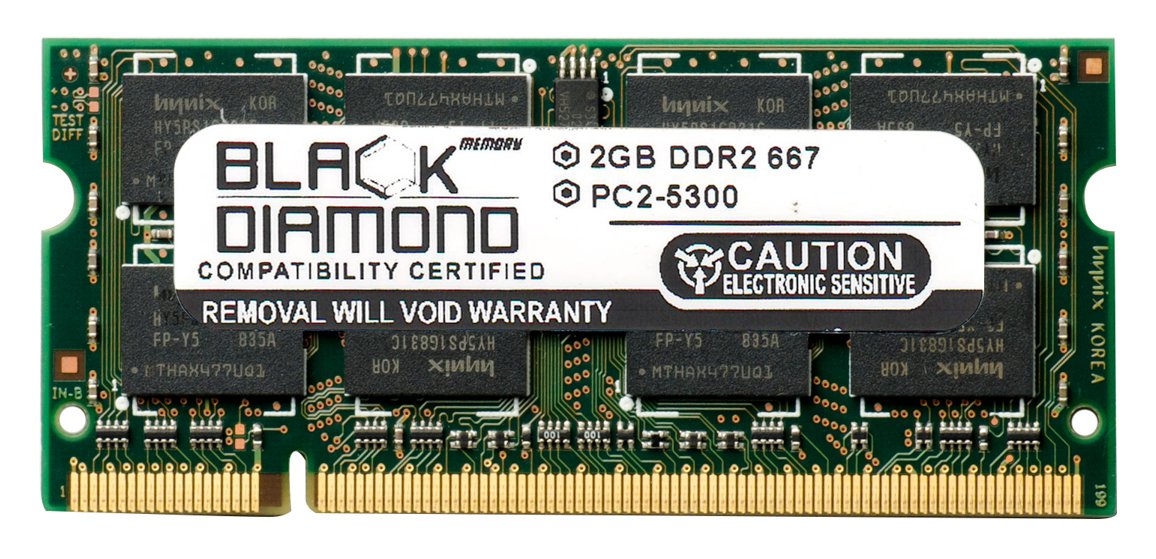 2GB Memory RAM for Acer Aspire Notebooks 5720-4A3G16MI, 5720-6122, 5720-6249, 5720-6279, 5720-6529 200pin PC2-5300 667MHz DDR2 SO-DIMM Black Diamond M