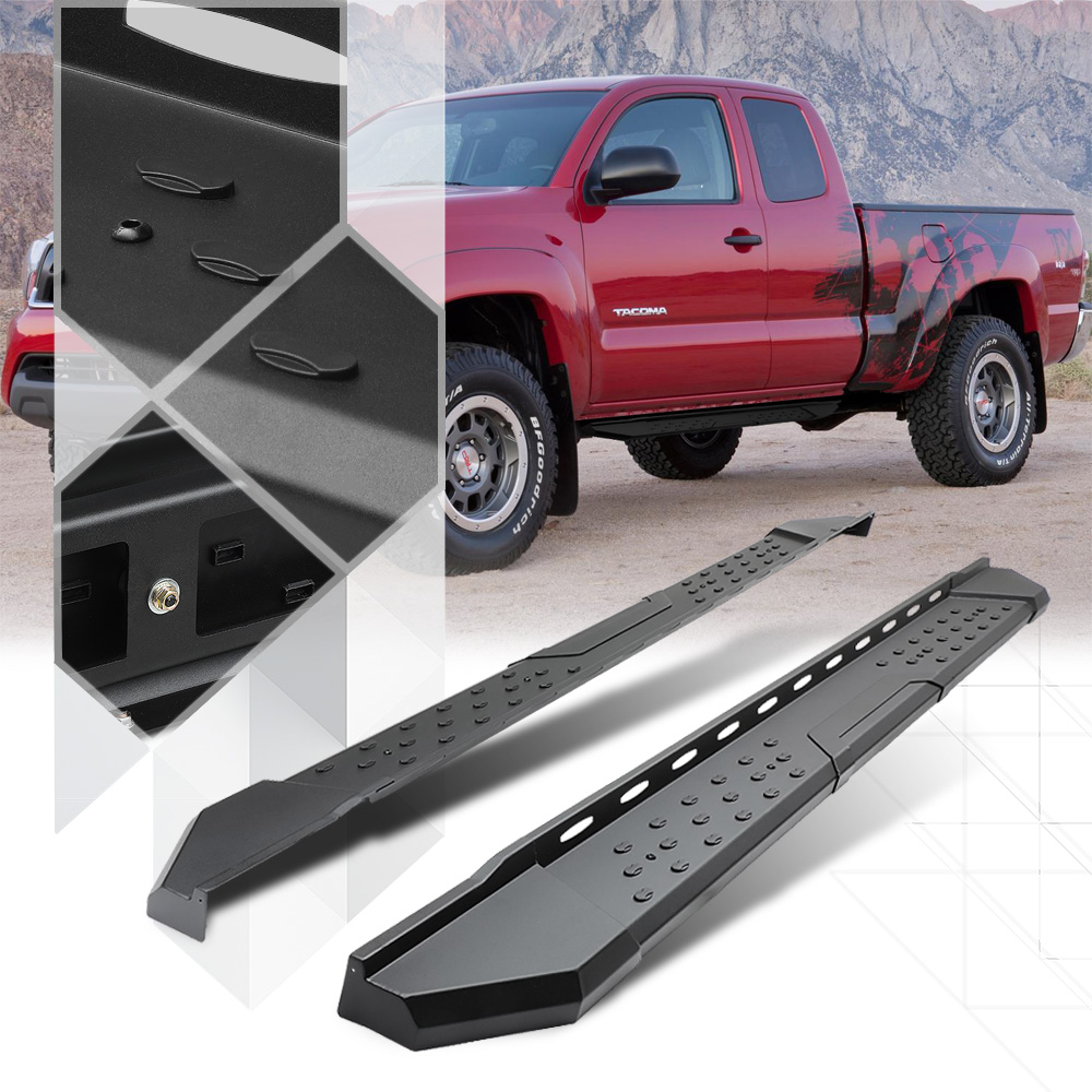 Black Running Board 5.5  Side Step Nerf Bar for 05-20 Tacoma Access/Extended Cab 06 07 08 09 10 11 12 13 14 15 16 17 18 19 Fits Select: 2005-2017 TOYO