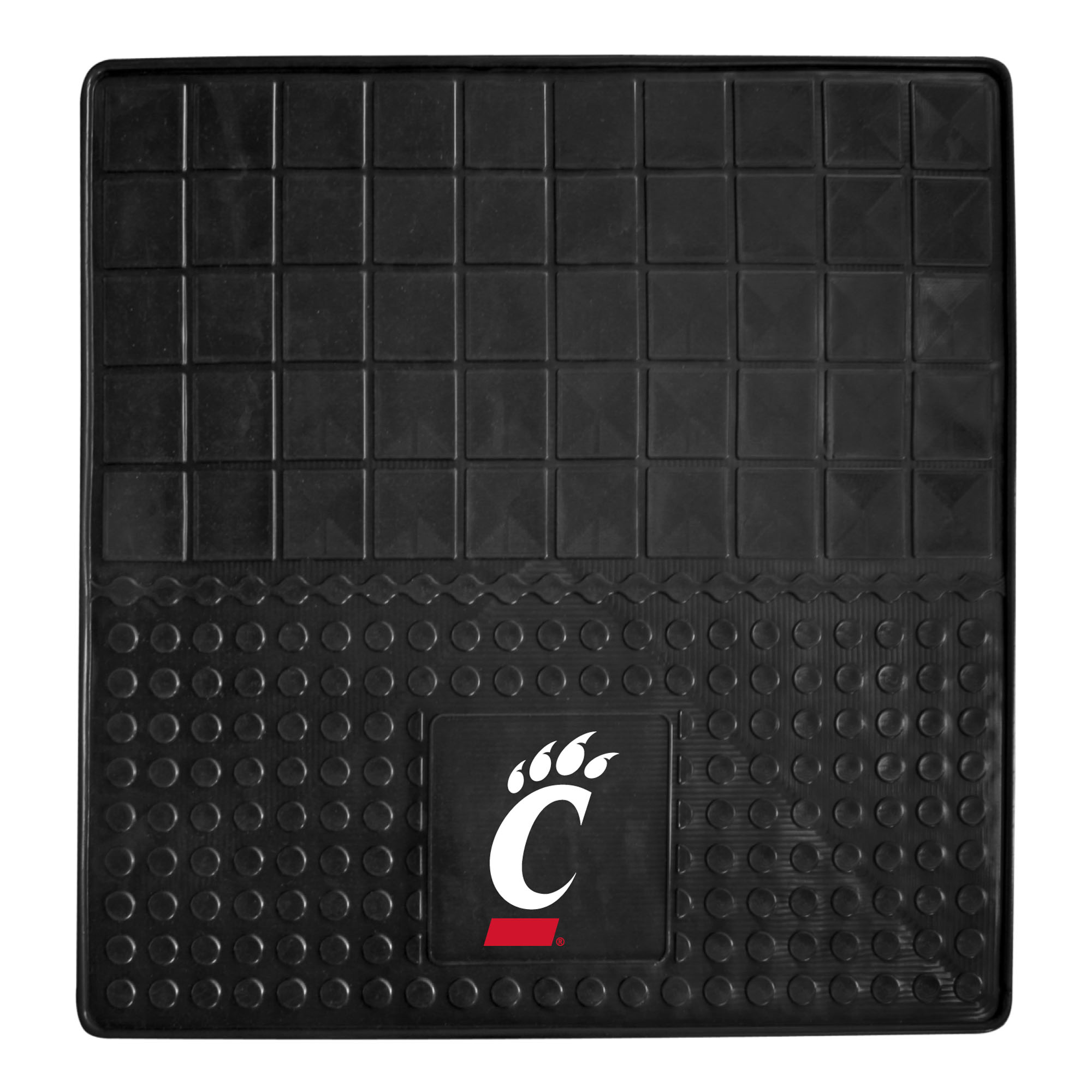 11808 Fanmats College NCAA University of Cincinnati 31 Inch X 31 Inch Non-skid Molded Team Logo Heavy Duty Durable Vinyl Cargo Trunk Mat