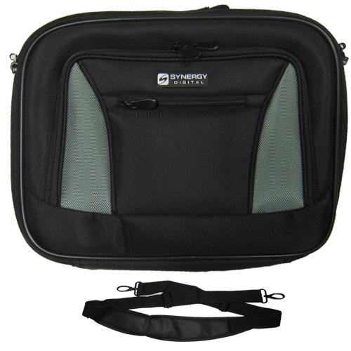 Lenovo ThinkPad X61s 7668 Laptop Case Carry Handle & Adjustable Shoulder Strap - Black/Gray - Adjustable & Removable Interior Divider