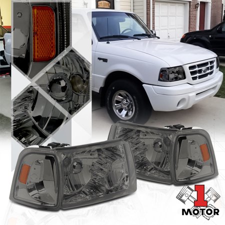 Smoke Tinted Headlight Amber Corner Turn Signal Reflector for 01-11 Ford Ranger 02 03 04 05 06 07 08 09 10