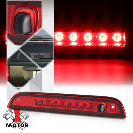 For 2007-2017 Jeep Patriot Rear LED 3rd Third Brake Light Tail Stop Lamp Chrome Housing Red Lens 08 09 10 11 12 13 14 15 16