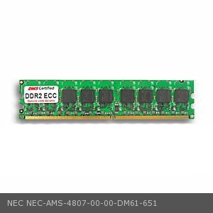 DMS Compatible/Replacement for NEC AMS-4807-00-00 Express5800 110Ek 512MB DMS Certified Memory DDR2-667 (PC2-5300) 64x72 CL5 1.8v 240 Pin ECC DIMM Sin