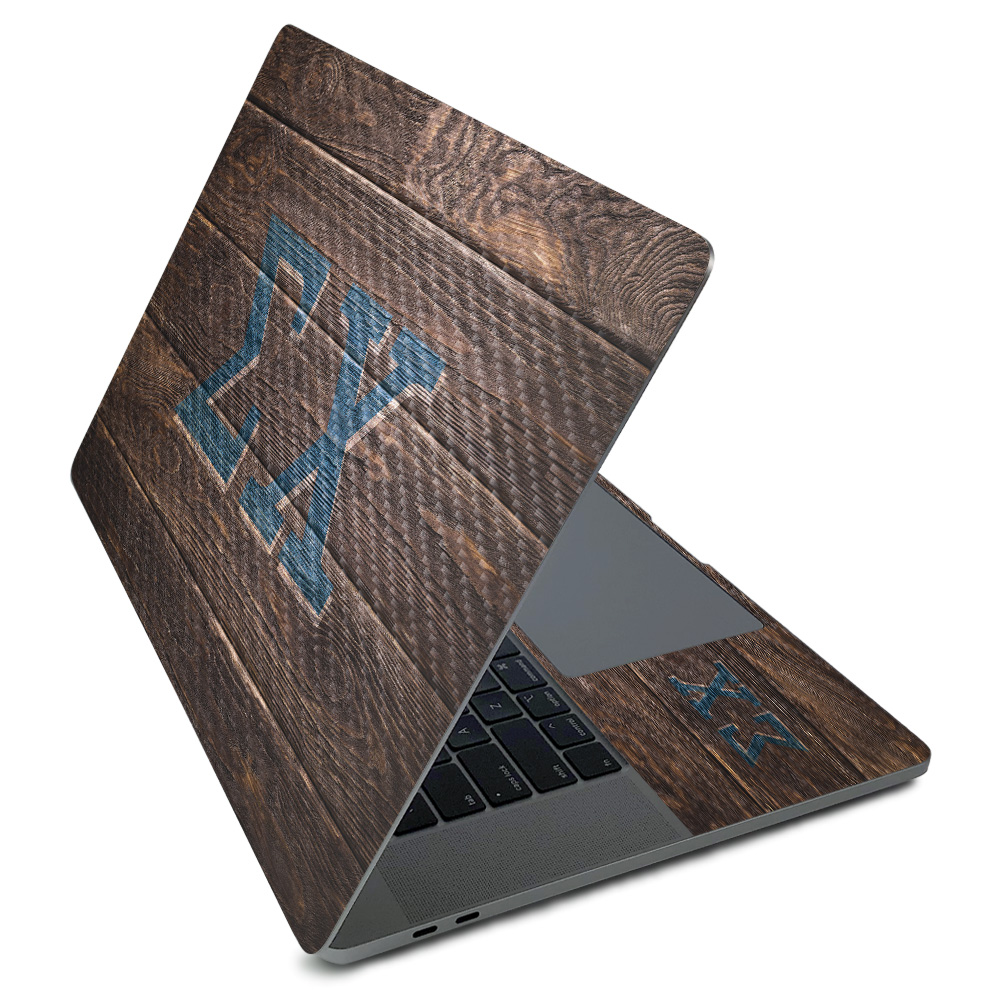 CF-APMAPRO216-SC999994 Carbon Fiber Skin for Apple Macbook Pro 16 in. 2020 - Sigma Chi Wood