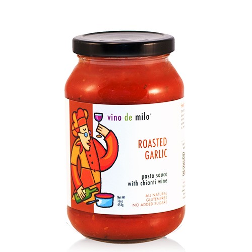 Vino De Milo No Sugar Added Pasta Sauce (16 Oz) - Roasted Garlic Chianti (16 Ounce)