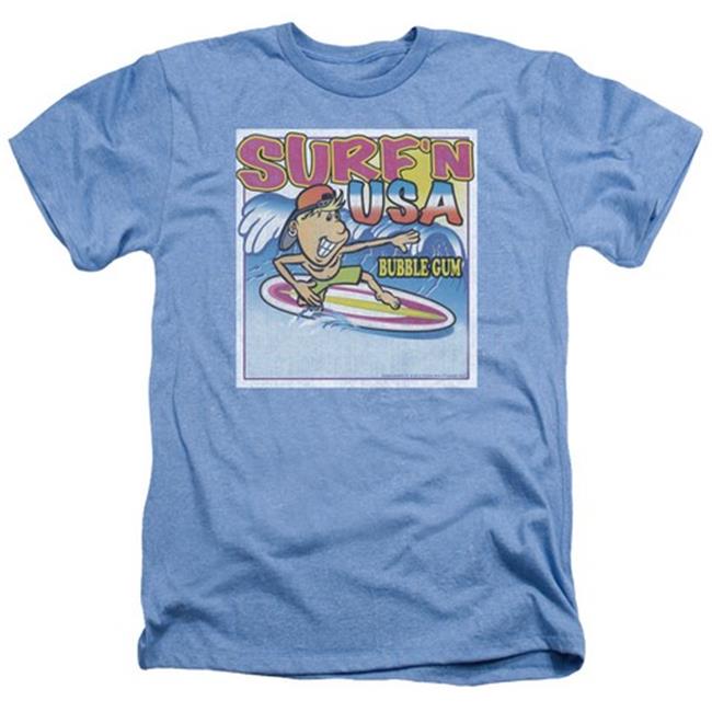 Trevco Dubble Bubble-Surfn Usa Gum - Adult Heather Tee - Light Blue, Large