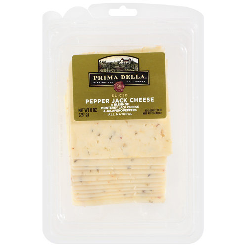 Prima Della Sliced Pepper Jack Cheese, 8 Oz
