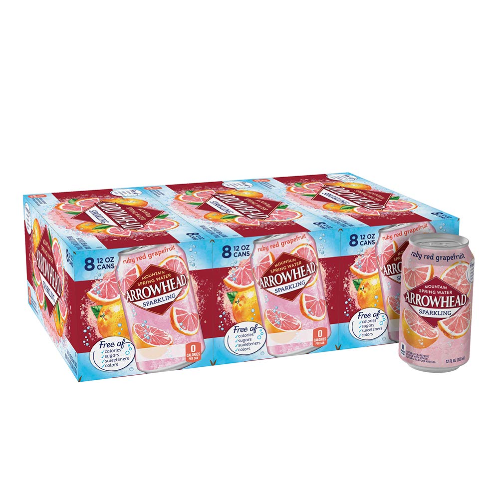 Arrowhead Sparkling Water, Ruby Red Grapefruit, 12 Oz. Can (24 Count)