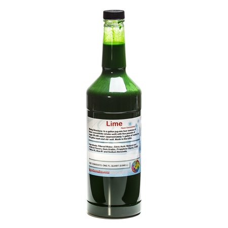 Lime Shaved Ice and Snow Cone Unsweetened Flavor Concentrate *Quart* 32 Fl Oz Size (must Add Sugar and Water)