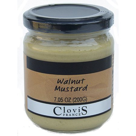 Clovis France Walnut Mustard - 7 Oz (200 G) French Gourmet Mustard with Walnuts