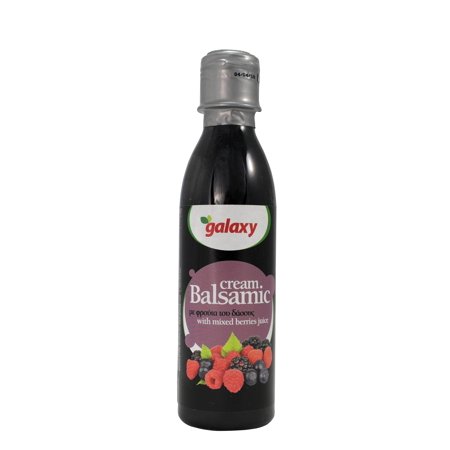 Galaxy Balsamic Vinegar Glaze Product of Greece Sweet Cream W/Mixed Berries Juice Taste Sauce Healthy Non-GMO 8.45 Oz (250 Ml) 