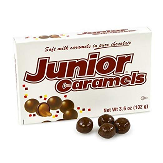 Junior Caramels Chocolate Candy 3.5oz Theater Size Box