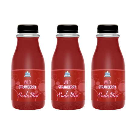 Ralph S Wild Strawberry Sparkling Water Sodamix Flavor | Three 12oz Bottles
