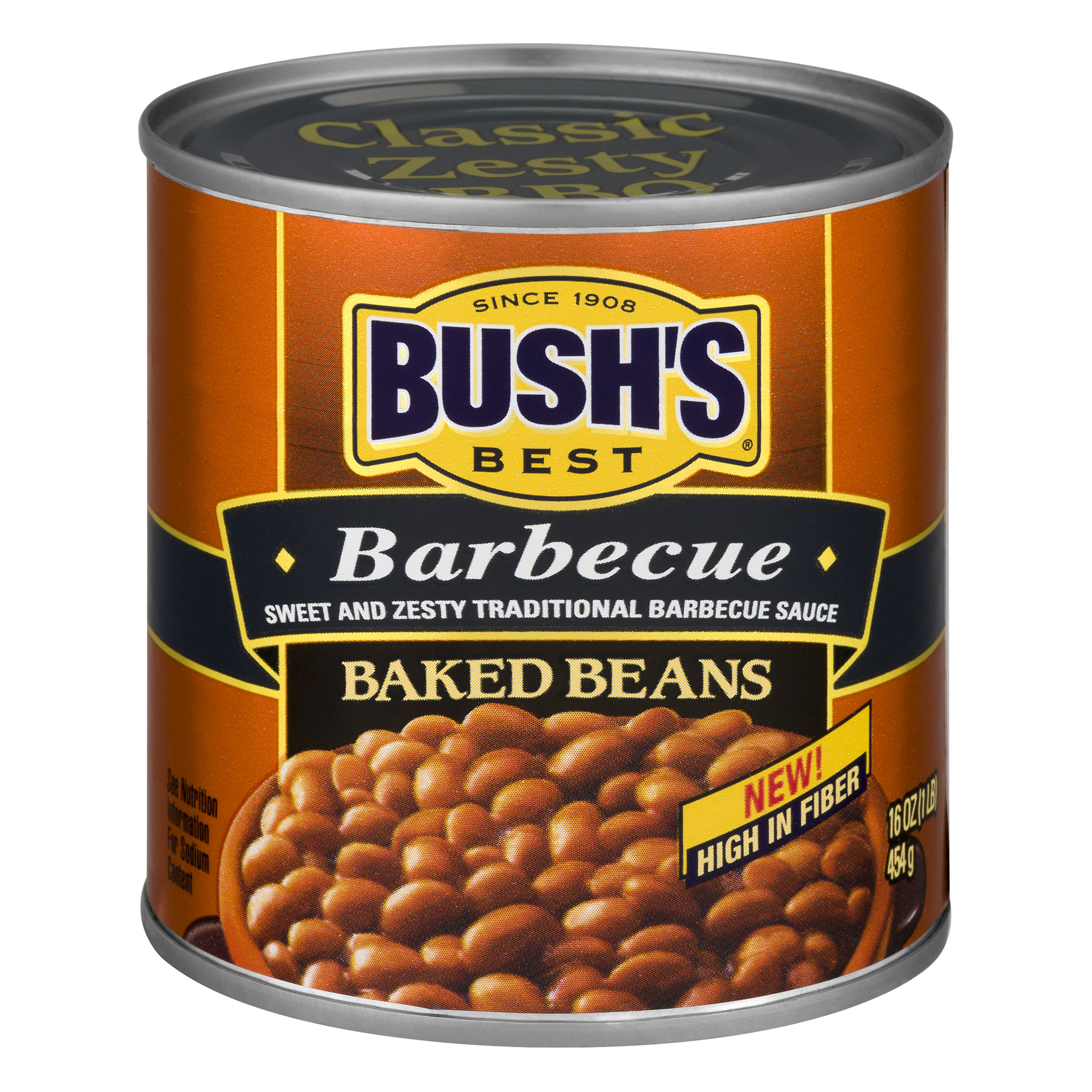 Bush S Barbecue Baked Beans  Plant-Based Protein  Canned BBQ Beans  16 Oz
