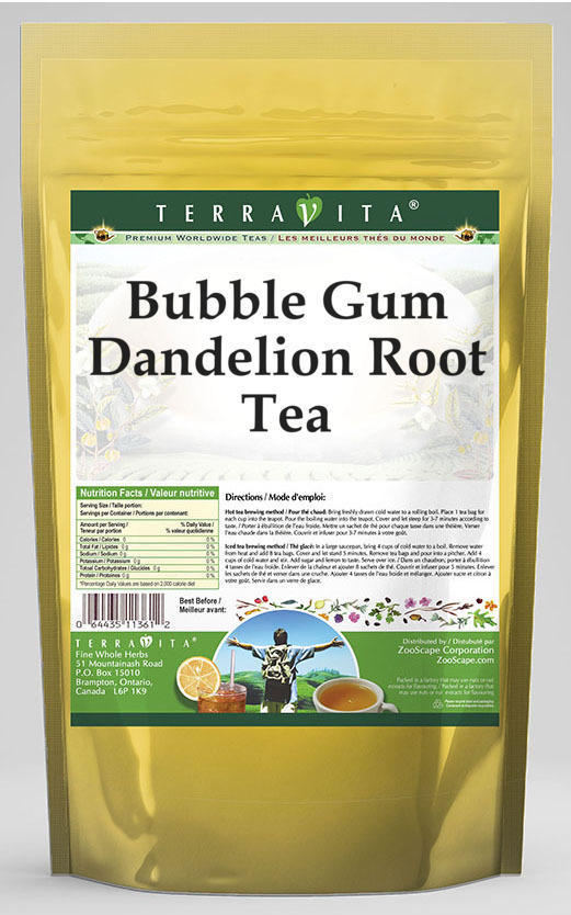 TerraVita Bubble Gum Dandelion Root Tea  (Bubble Gum  Dandelion Root Tea Bags  50 Tea Bags  1-Pack  Zin: 547834)