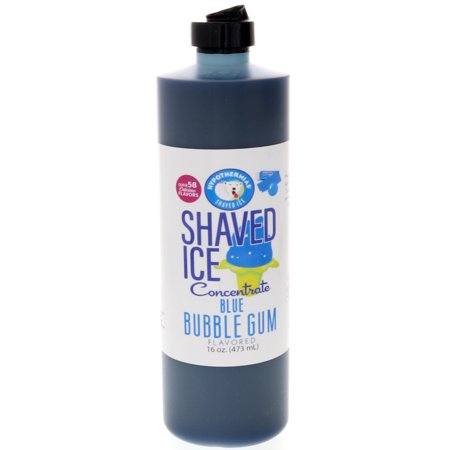 Blue Bubble Gum Shaved Ice and Snow Cone Unsweetened Flavor Concentrate *Pint* 16 Fl Oz Size (must Add Sugar and Water)