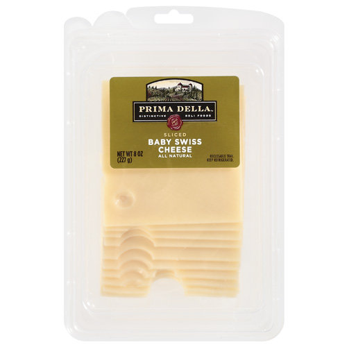 Prima Della Sliced Baby Swiss Cheese, 8 Oz