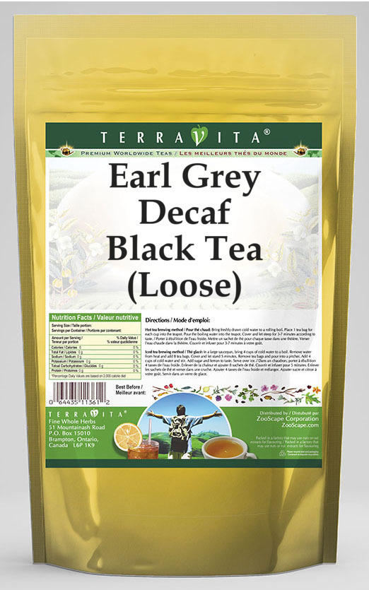 Earl Grey Decaf Black Tea (Loose) (Deluxe Blend) (8 oz, Zin: 531201) - 3-Pack