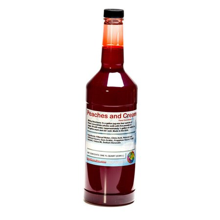 Peaches and Cream Shaved Ice and Snow Cone Unsweetened Flavor Concentrate 32 Fl