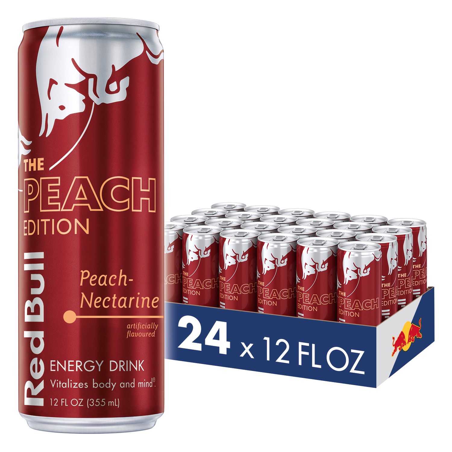 Red Bull Peach Edition Energy Drink  12 Fl Oz  Pack of 24 Cans