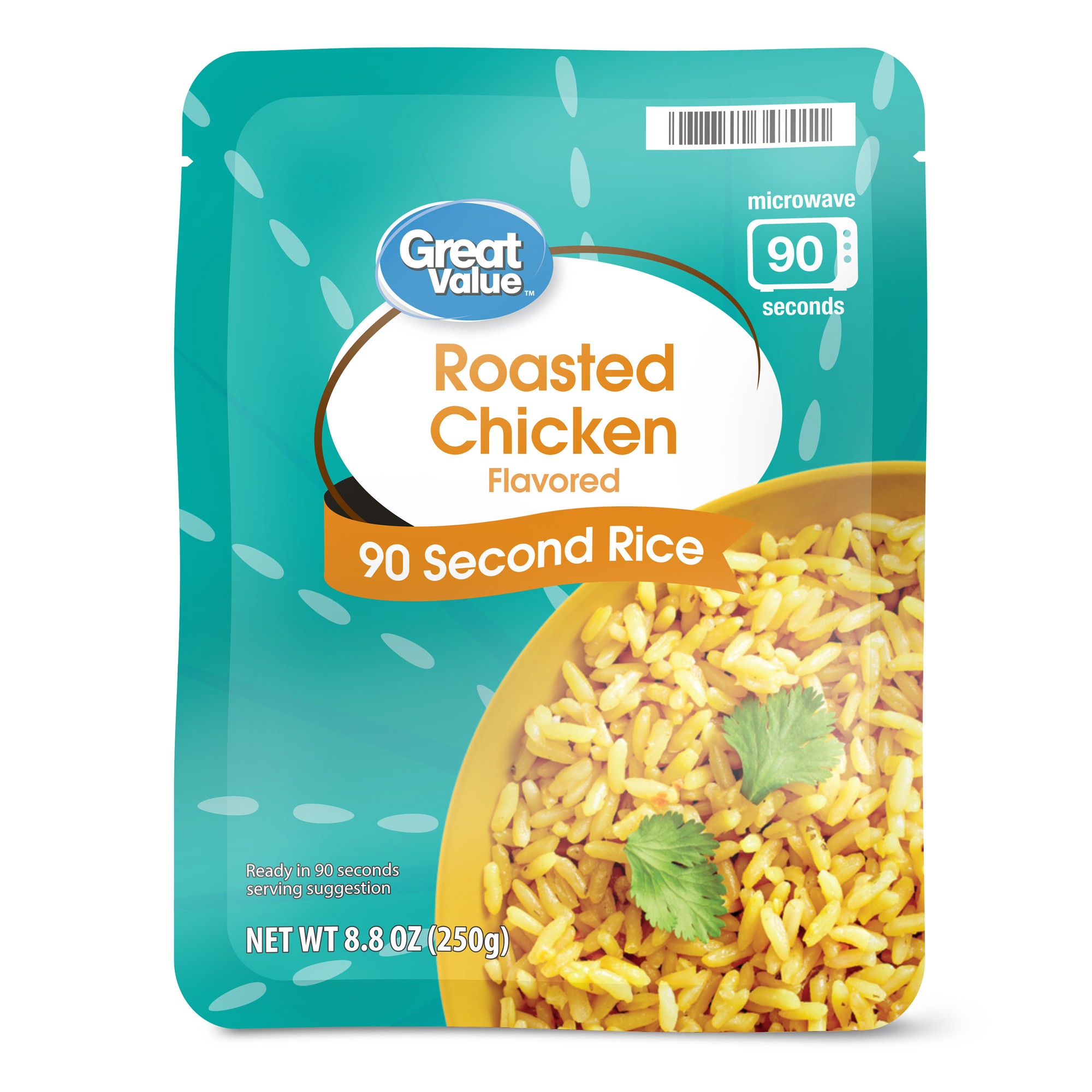 Great Value Chicken Flavored Rice 90 Second Pouch, 8.8 Oz