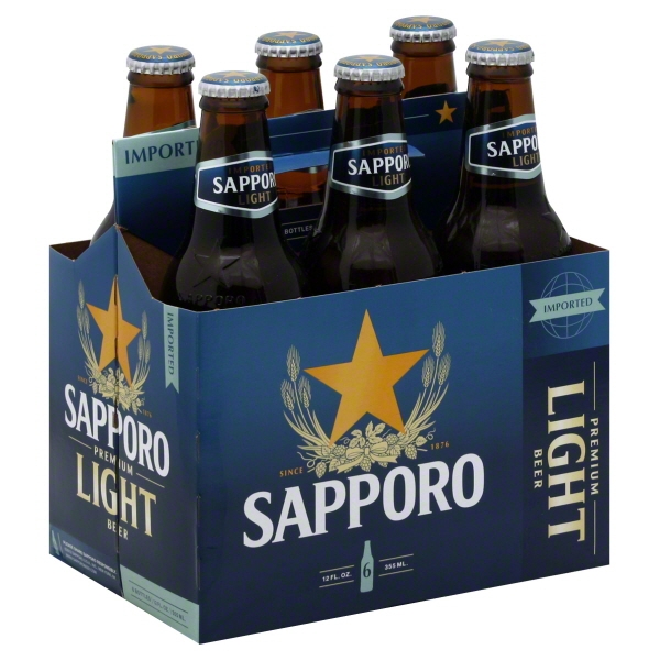 Sapporo Premium Light Lager - Beer - 6x 12oz Bottles
