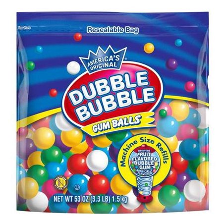 Product of Dubble Bubble Gum Ball Refills, 53 Oz. [Biz Discount]