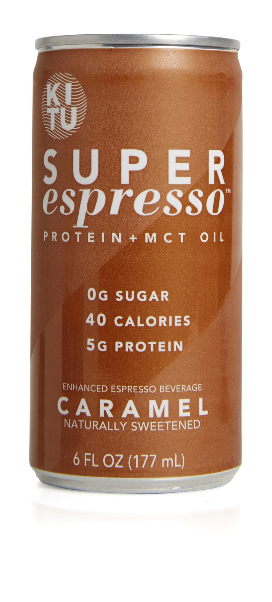 Kitu Caramel Super Espresso with Protein and MCT Oil, 0g Sugar, 5g Protein, 40 Calories, 6 Fl. Oz, Pack of 12