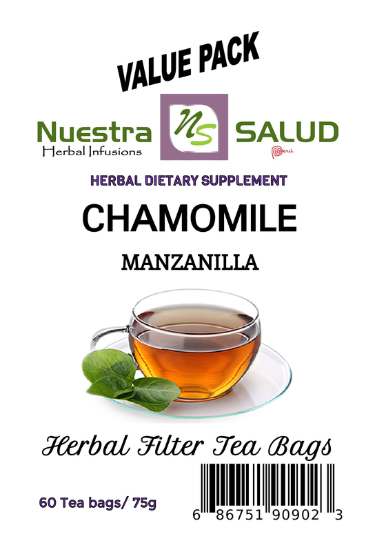 Chamomile Tea Manzanilla Filter Tea Value Pack (60 tea bags)
