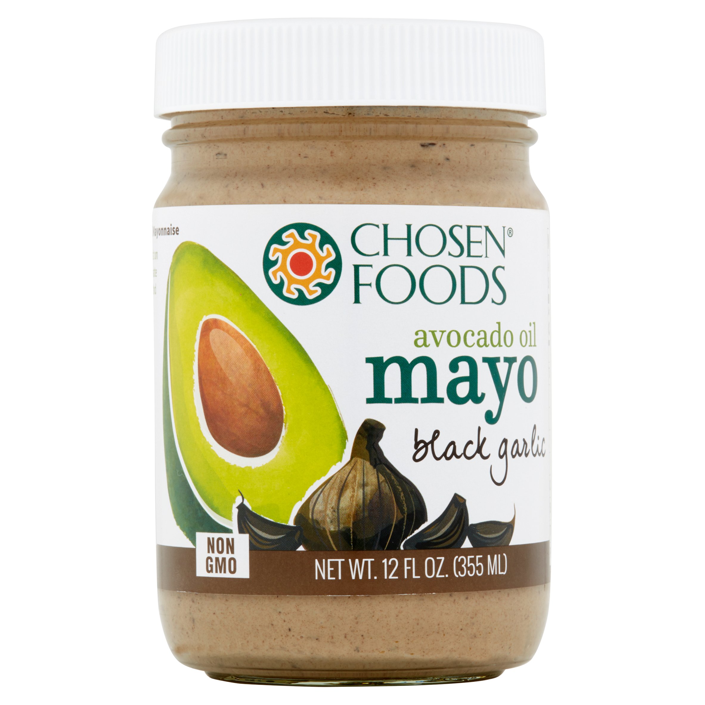 Chosen Foods Mayo Avocado Oil Blk Grlc,12 Oz (Pack of 6)