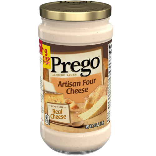 Prego Artisan Four Cheese Alfredo Pasta Sauce  14.5 Oz Jar