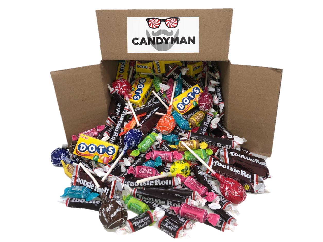 CANDYMAN Tootsie Roll (5 LB) Bulk Candy Assortment with DOTS and Fruit Chews