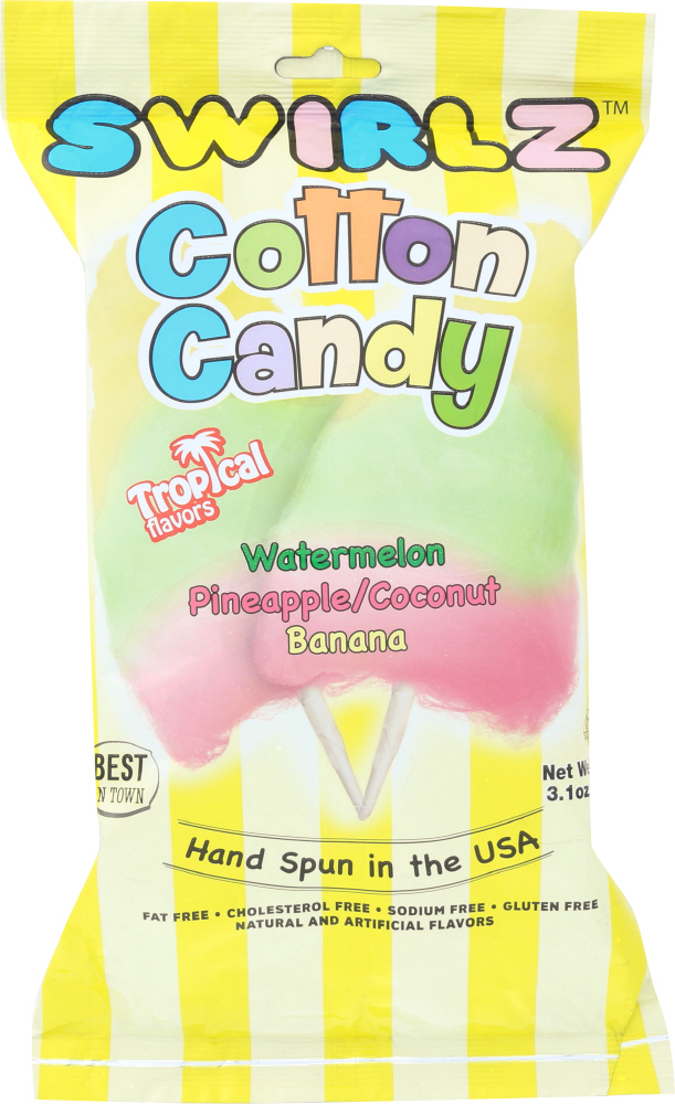 TROPICAL FLAVORS COTTON CANDY, WATERMELON, PINEAPPLE/COCONUT, BANANA