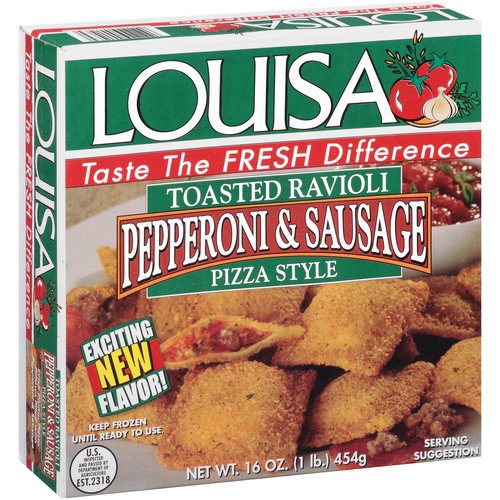 Louisa Pizza Style Pepperoni & Sausage Toasted Ravioli, 1 Lb