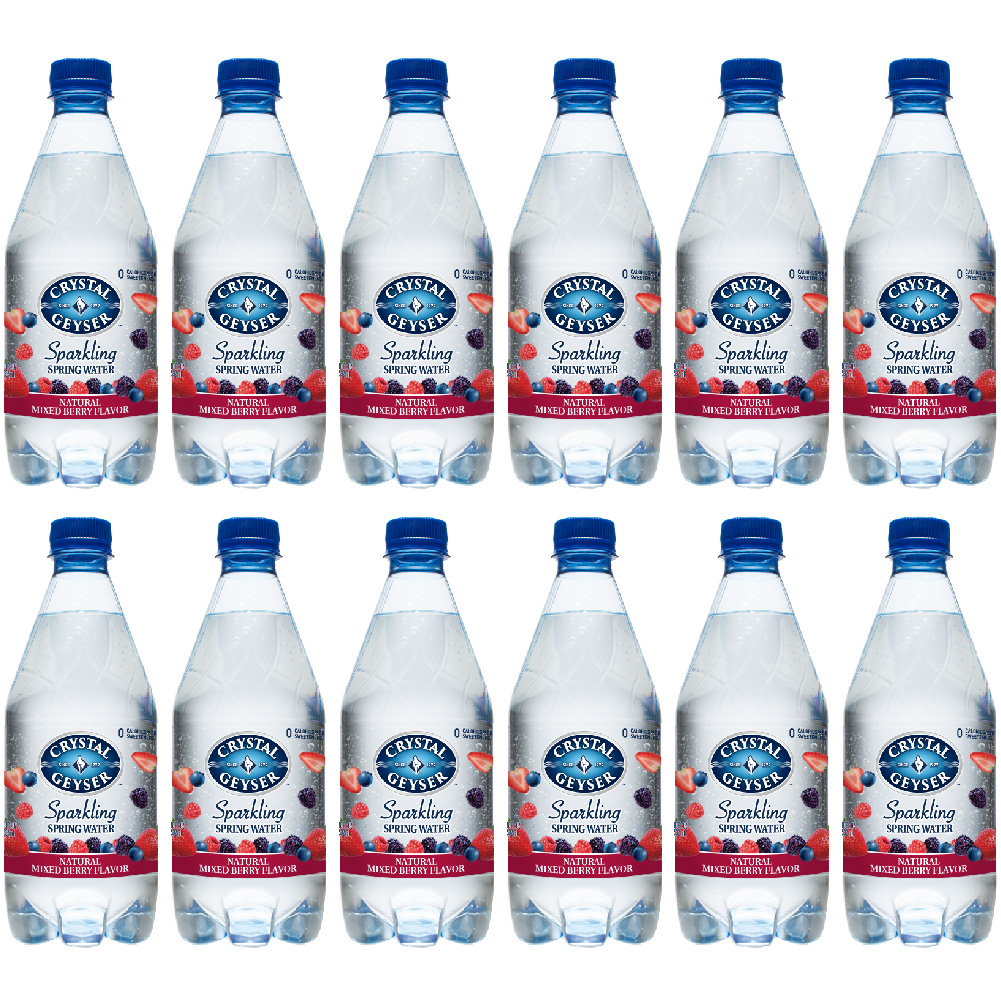 Crystal Geyser Berry Sparkling Spring Water  18 Fl Oz  12 Pack Bottles