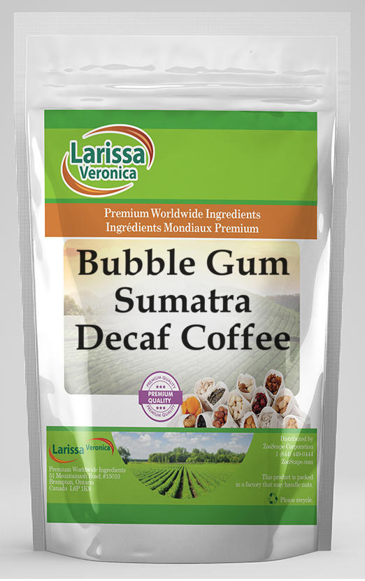 Larissa Veronica Bubble Gum Sumatra Decaf Coffee  (Bubble Gum  Whole Coffee Beans  16 Oz  2-Pack  Zin: 547872)